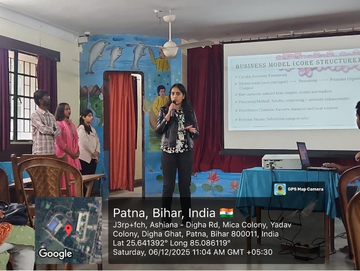 Students presenting sustainable business ideas