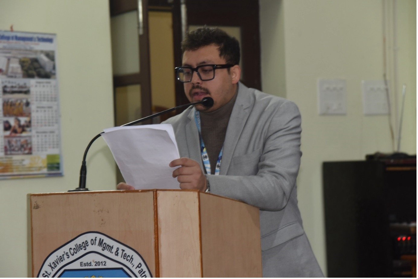 Students presenting seminar at Xavier University Patna