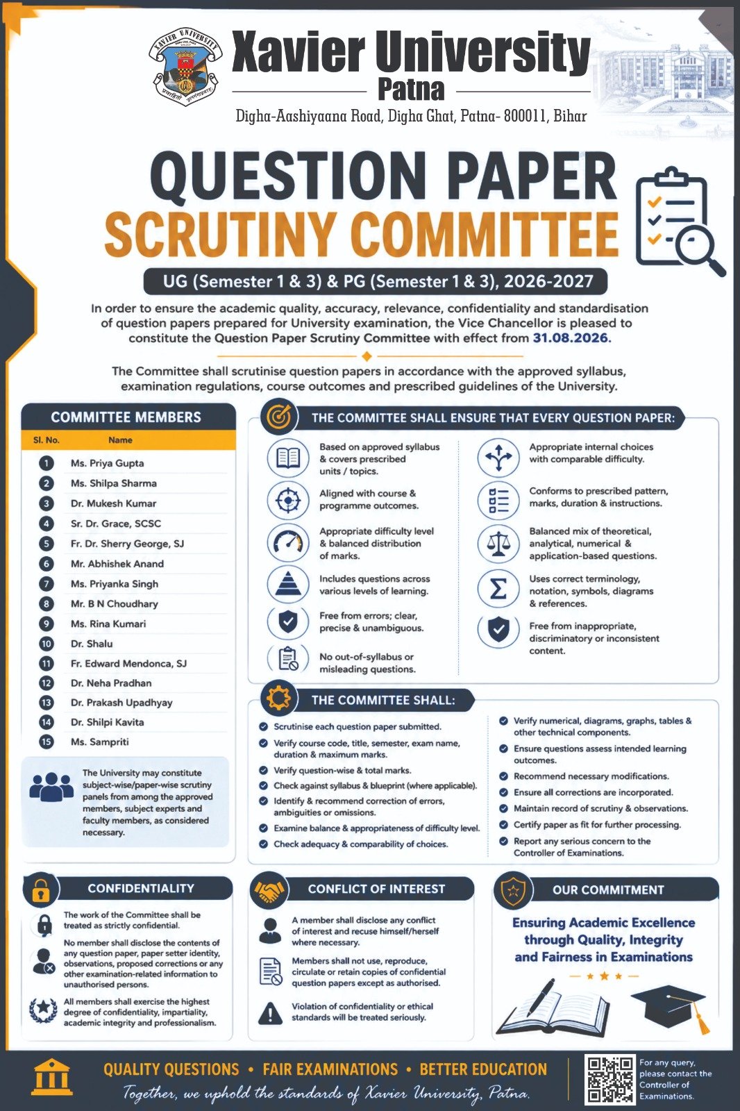 Examination Scrutiny Committee Official Poster